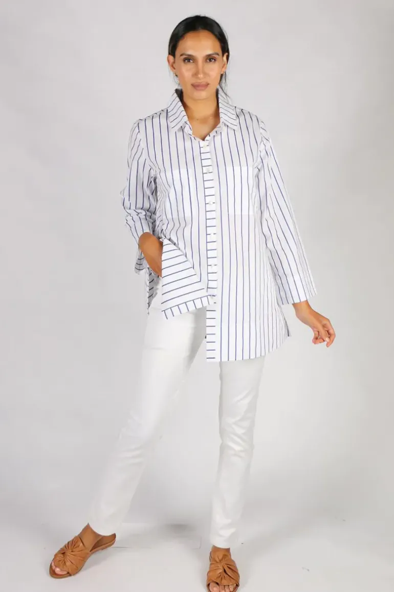 Harvey Stripe Shirt By Bagruu In White