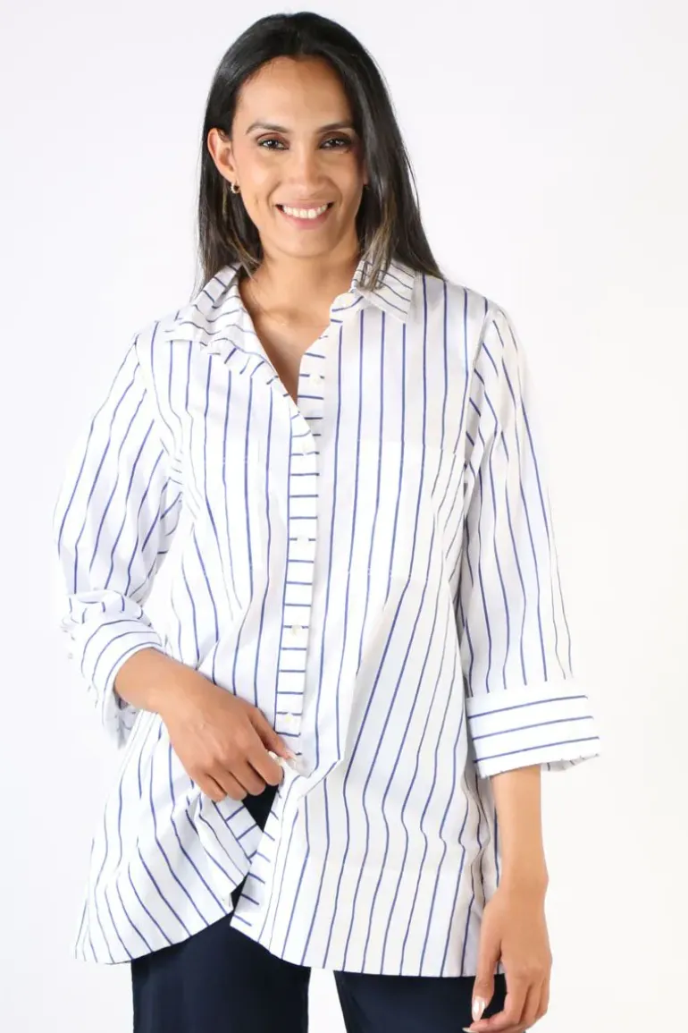 Harvey Stripe Shirt By Bagruu In White