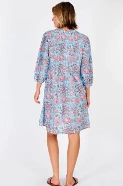 Ibisa Cancun Printed Dress In Lagoon