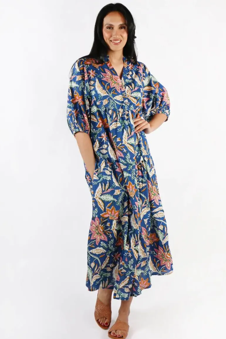 Ibisa San Jose Midi Dress In Ocean