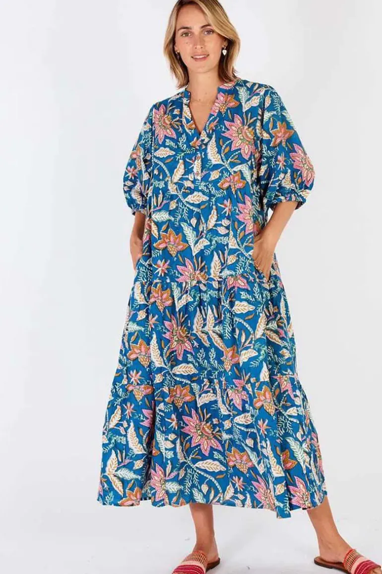 Ibisa San Jose Midi Dress In Ocean