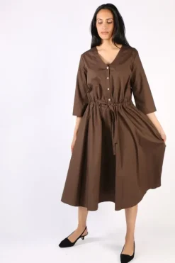 Illium Circle Dress In Taupe