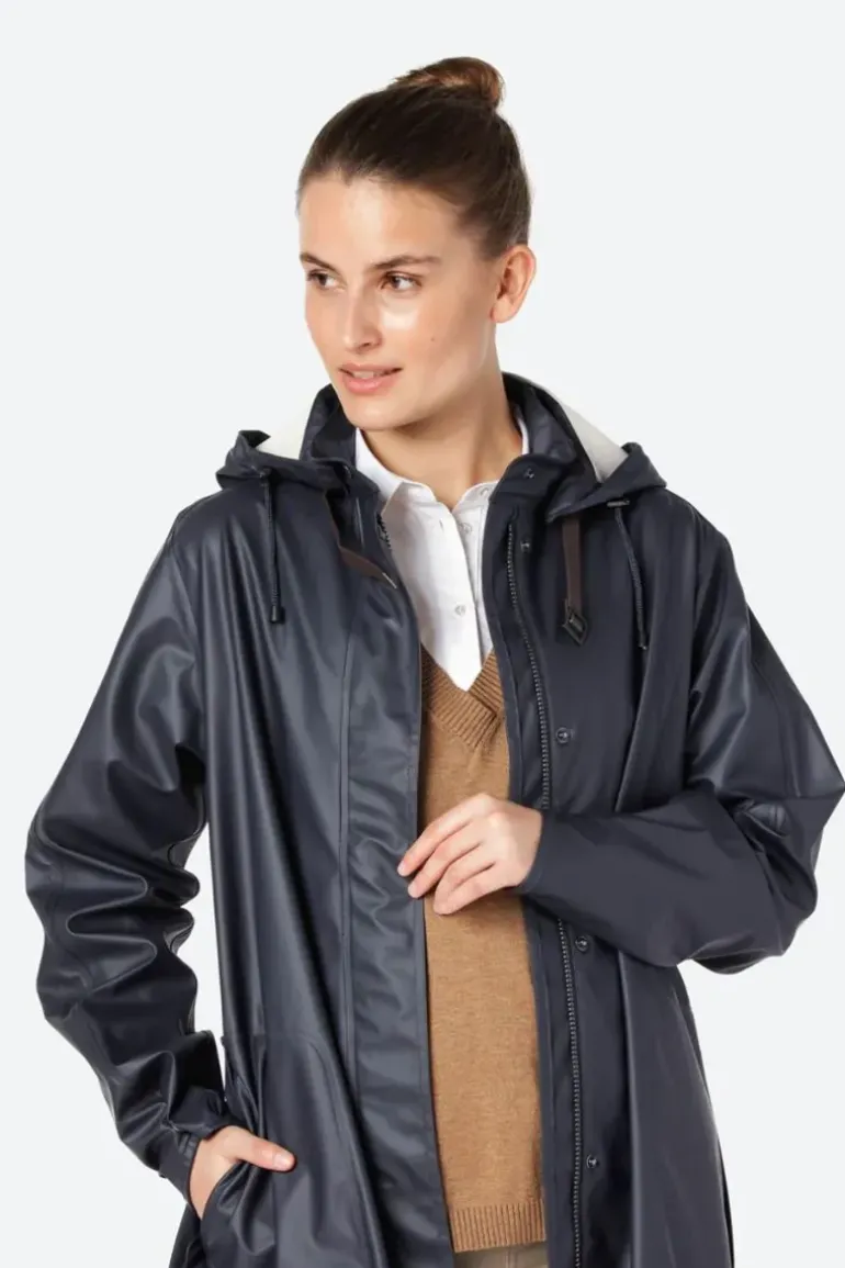 Ilse Jacobsen A Line Raincoat In Indigo