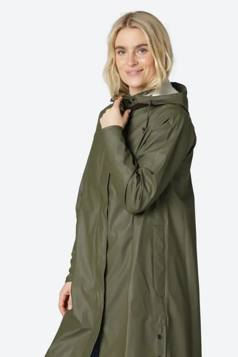 Ilse Jacobsen A Line Raincoat In Army