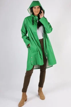Ilse Jacobsen A Line Raincoat In Green