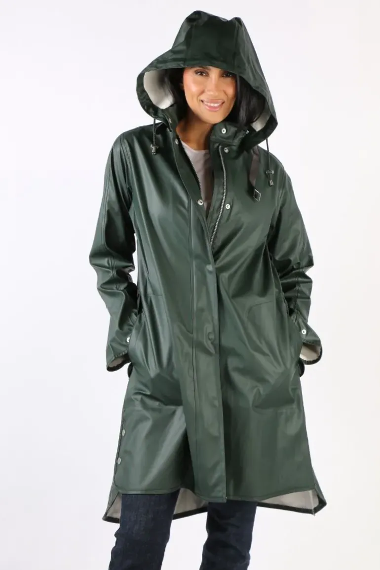 Ilse Jacobsen A Line Raincoat In Beetle