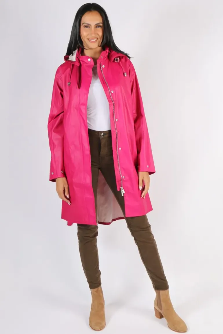 Ilse Jacobsen A Line Raincoat In Sangria