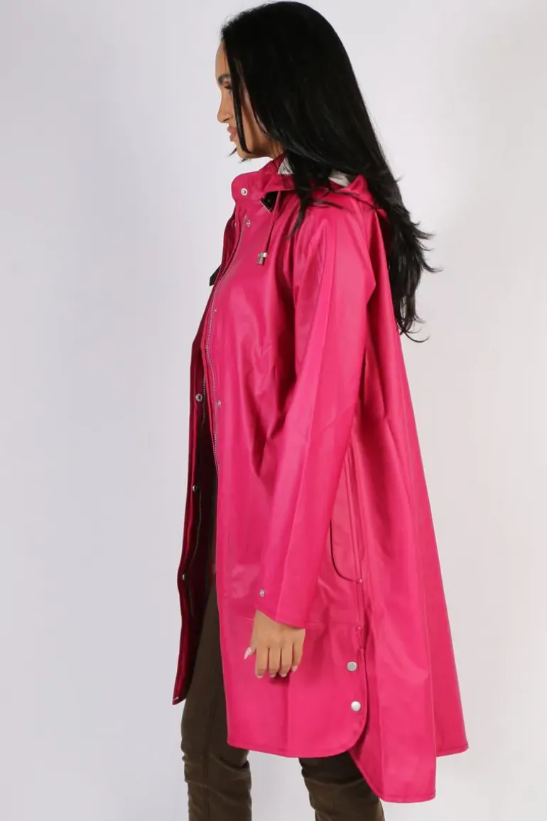 Ilse Jacobsen A Line Raincoat In Sangria