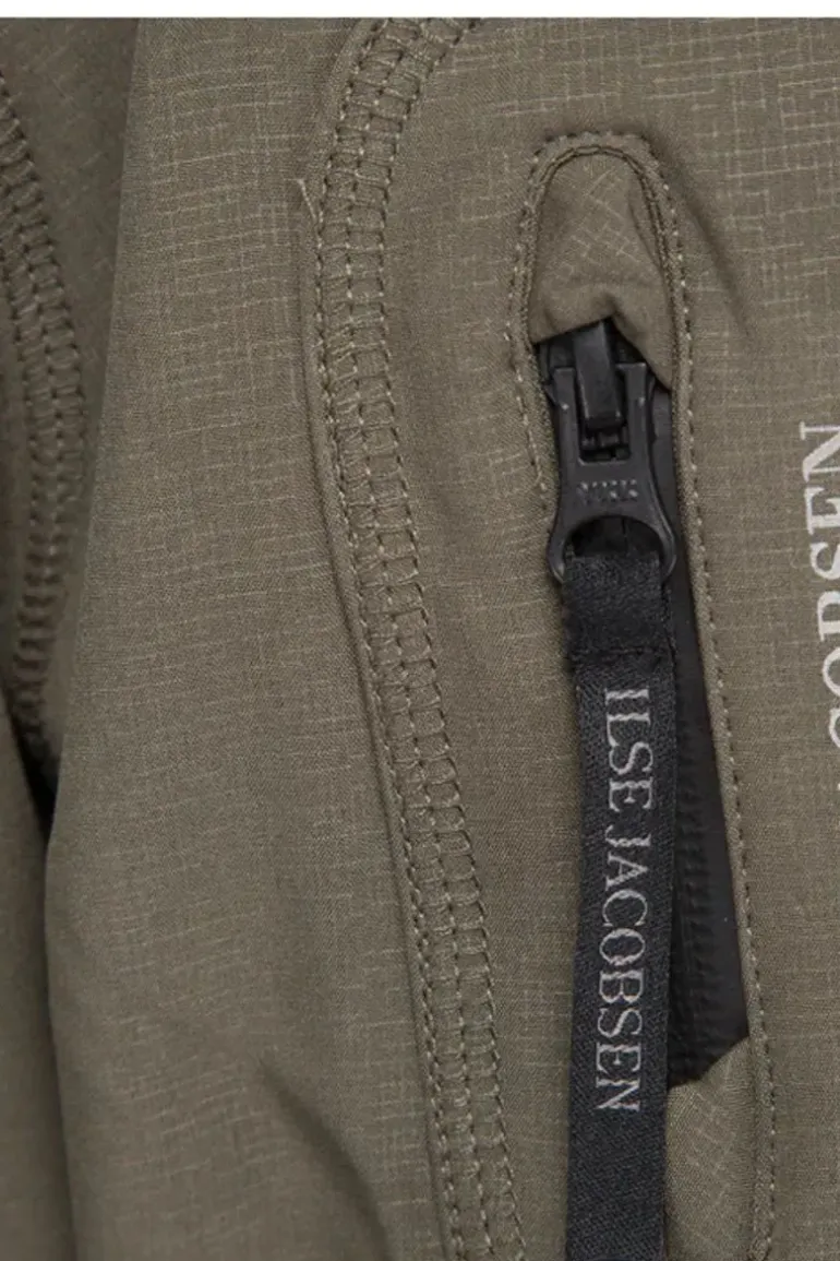 Ilse Jacobsen Classic Fleece Lined Raincoat In Army