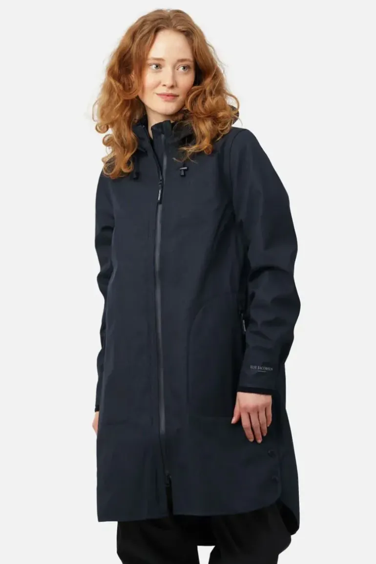 Ilse Jacobsen Fleece Lined Raincoat In Indigo