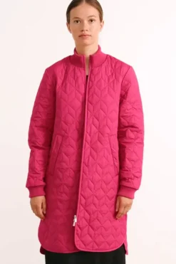Ilse Jacobsen Quilt Padded Coat In Magenta