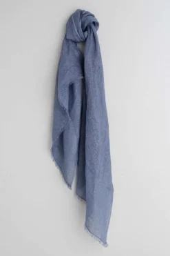 Indi & Cold Cotton Edged Scarf In Grey