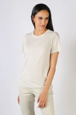 Indi & Cold Melange Linen Tee In Natural
