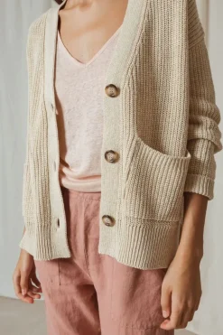 Indi & Cold Slouch Cardi In Natural