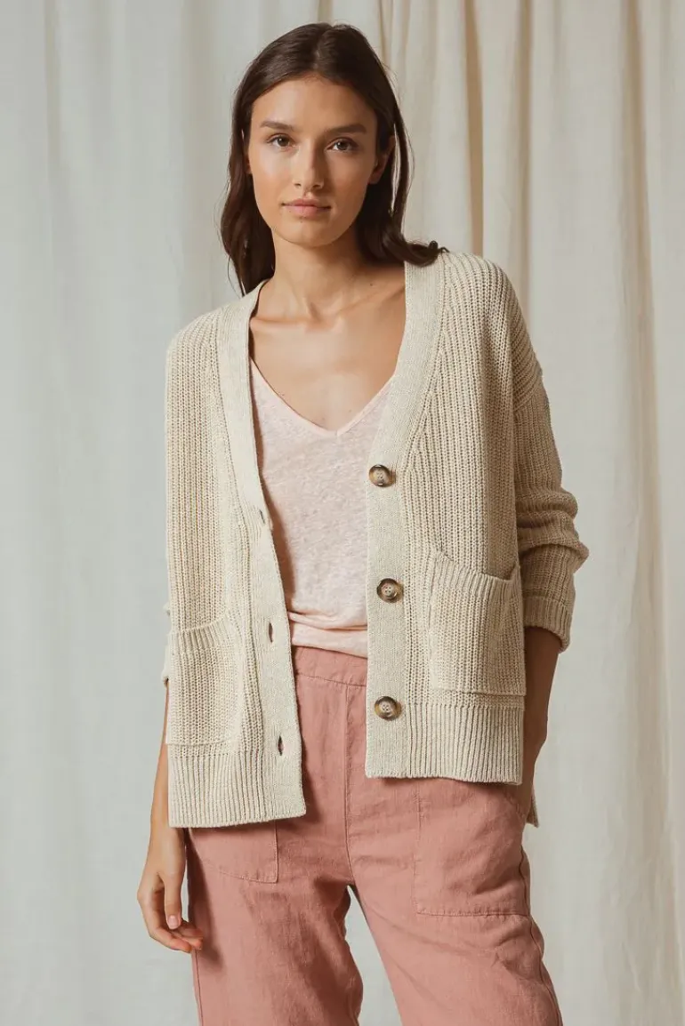 Indi & Cold Slouch Cardi In Natural