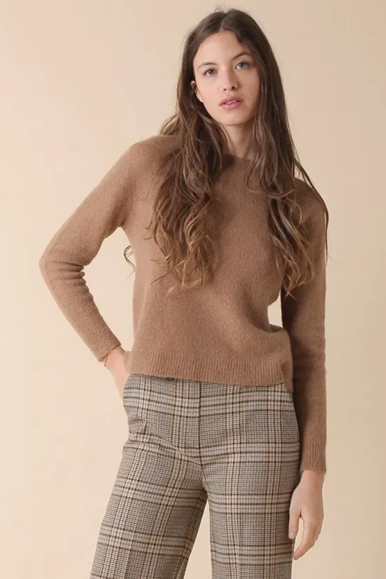 Indi & Cold Spongy Mohair Jumper In Tan