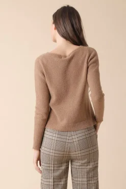 Indi & Cold Spongy Mohair Jumper In Tan