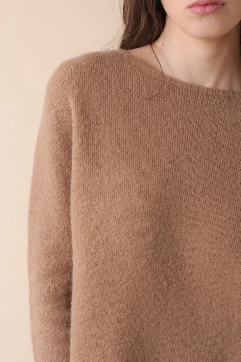Indi & Cold Spongy Mohair Jumper In Tan