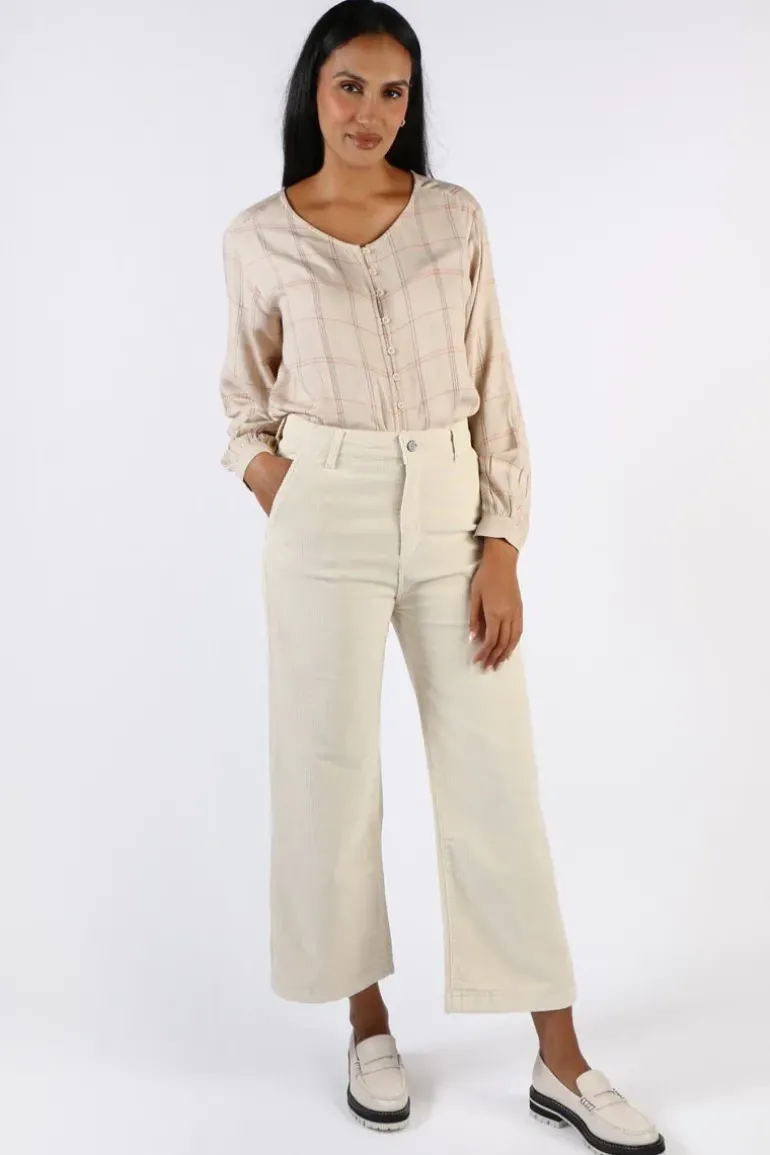 Indi And Cold Micro Corduroy Gina Pant In Cream