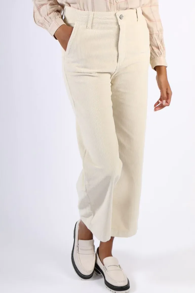 Indi And Cold Micro Corduroy Gina Pant In Cream