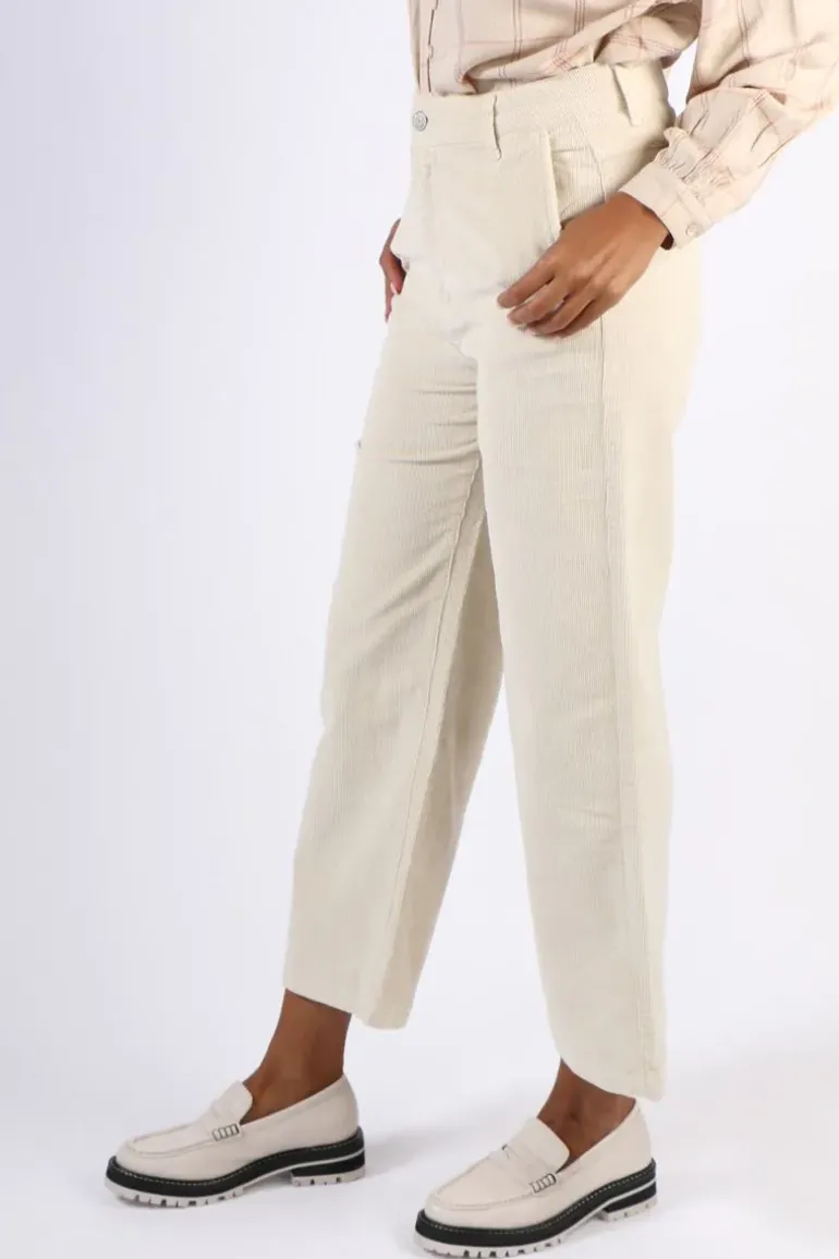 Indi And Cold Micro Corduroy Gina Pant In Cream