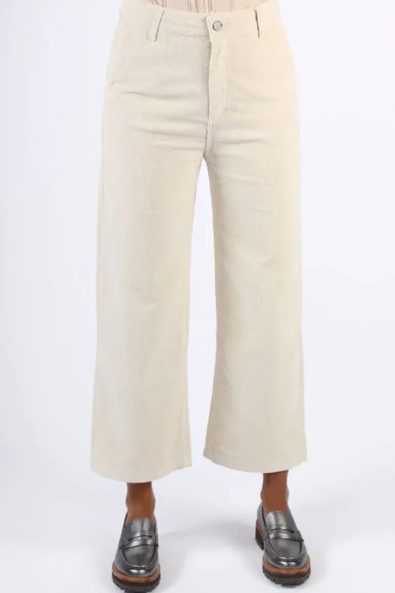 Indi And Cold Micro Corduroy Gina Pant In Cream