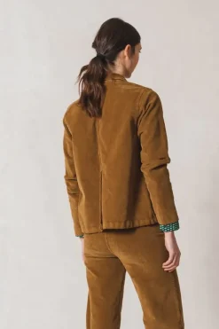 Indi And Cold Retro Micro Corduroy Jacket In Tan