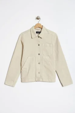 Indi And Cold Retro Micro Corduroy Jacket In Cream