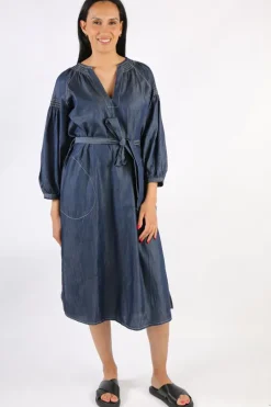 Itami Sakanto Midi Kaftan Dress In Denim
