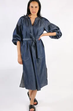 Itami Sakanto Midi Kaftan Dress In Denim