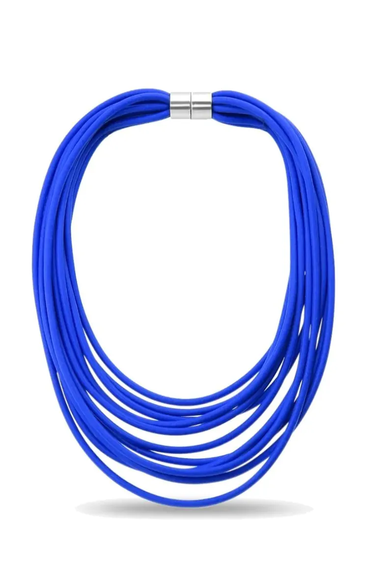 Jantan Cord Necklace In Blue
