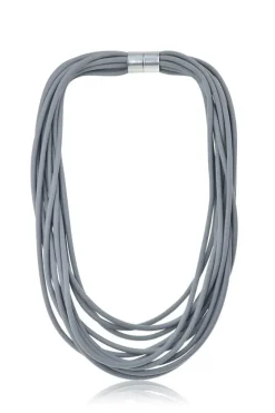 Jantan Cord Necklace In Grey