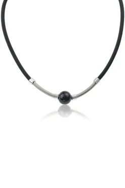 Jantan Tube Necklace In Black