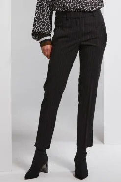 Lania Pinstripe Mayoral Pant In Black
