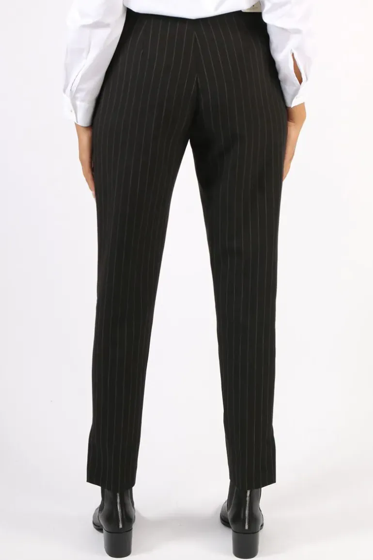 Lania Pinstripe Mayoral Pant In Black