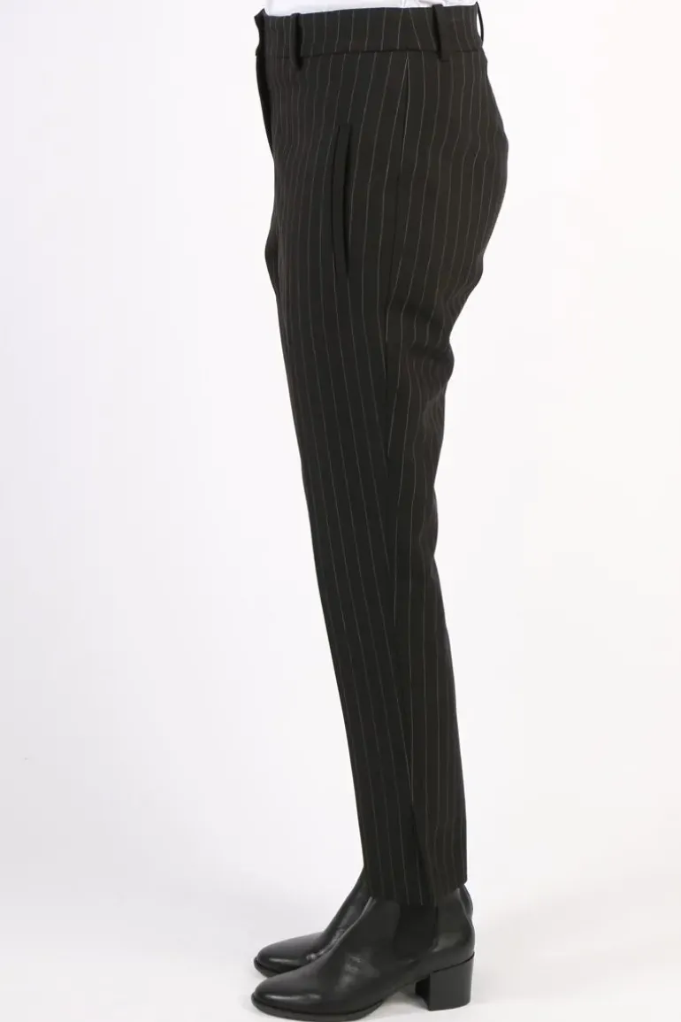 Lania Pinstripe Mayoral Pant In Black