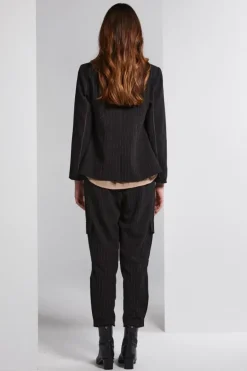 Lania Pinstripe State Blazer In Black