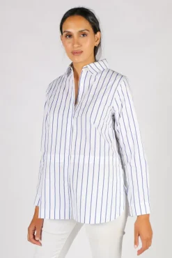 Lania Stripe Shirt By Bagruu In White