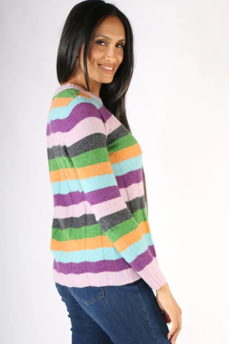 LD & CO Stripe Jumper In Lilac
