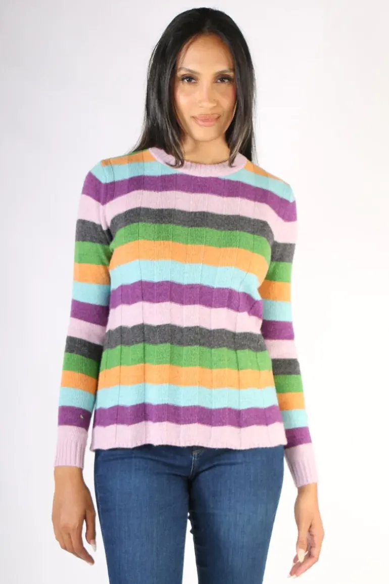 LD & CO Stripe Jumper In Lilac