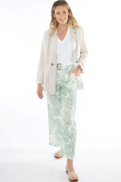 Linen Double Breasted Classic Jacket In Natural