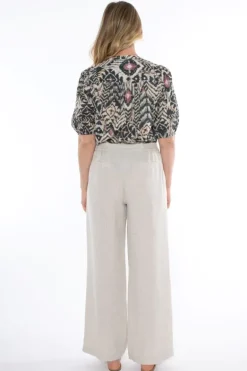 Linen Wide Leg Pant In Natural By Jump