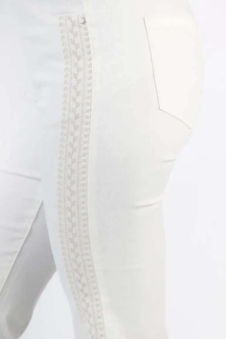 Liverpool Chloe Crop Frayed Hem Jeans In White