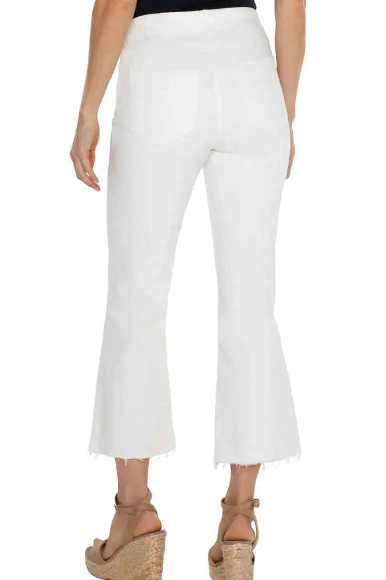 Liverpool Chloe Crop Frayed Hem Jeans In White