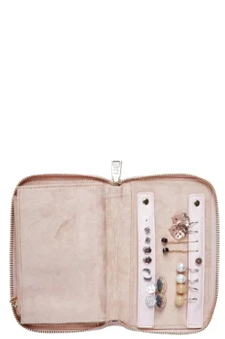 Lizzie Jewellery Case In Pale Pink