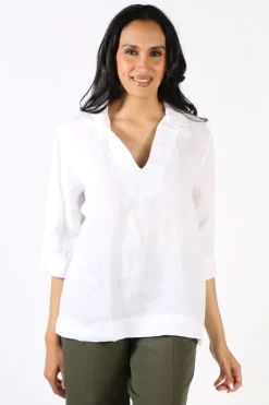 Luca Vanucci Roll Sleeve Shirt In White