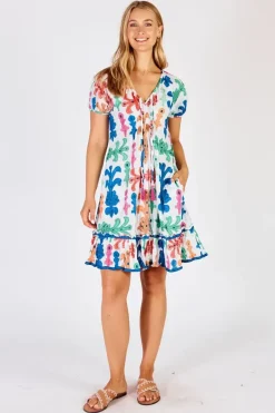 Lula Life Olivia Shirred Dress In White