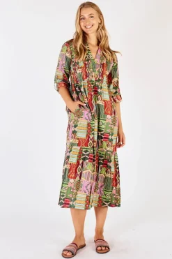 Lula Life Sylvie Midi Dress In Fern