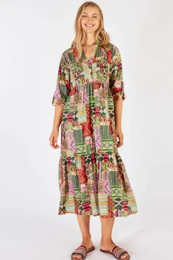 Lula Life Sylvie Midi Dress In Fern
