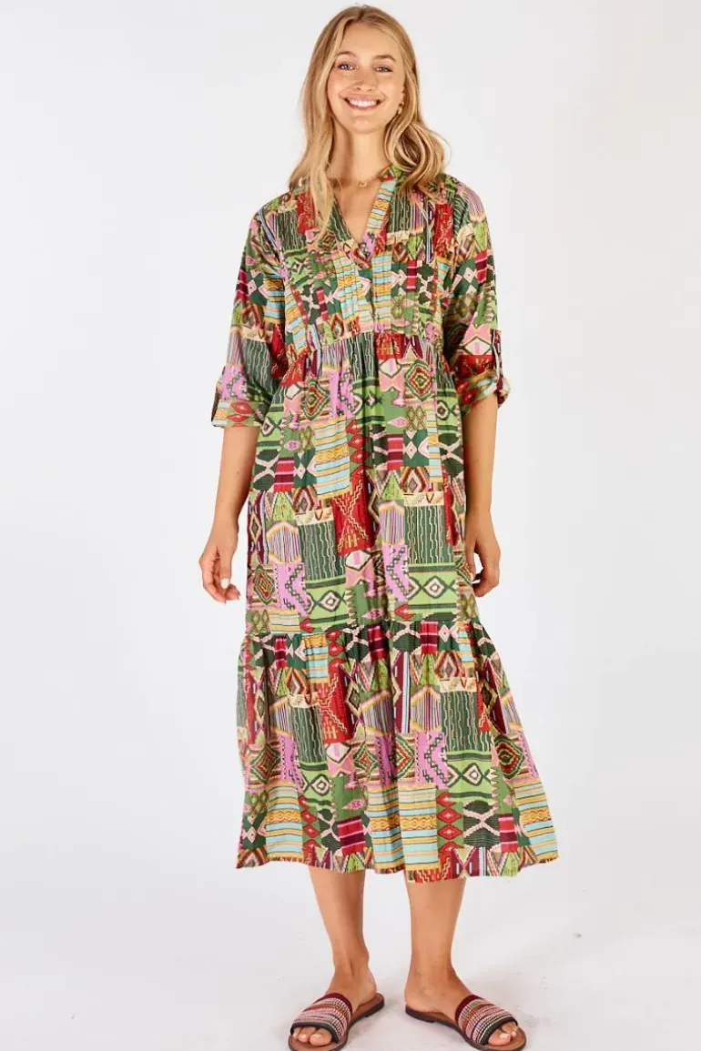 Lula Life Sylvie Midi Dress In Fern
